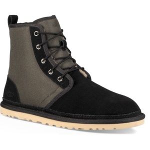 UGG Australia MENS Harkley Black/Grey Lace-Up Boots Super Comfy Size 10